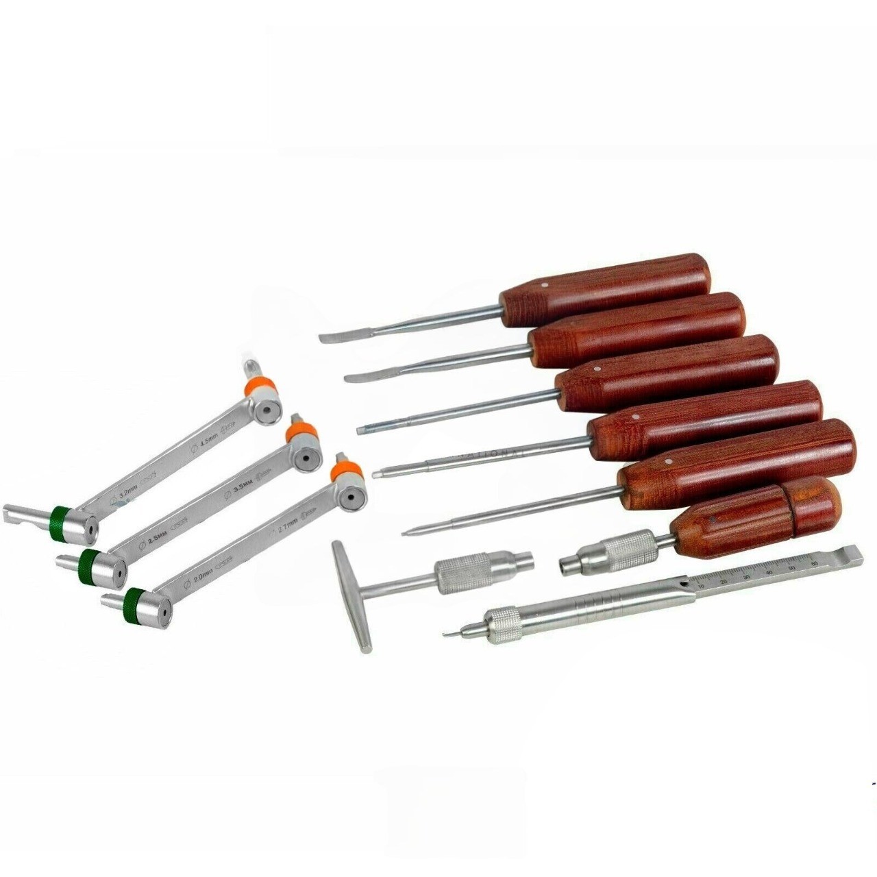 Drill Guide & Screwdriver Set 11 Pcs Quick Coupling Handle Orthopedic Instrument