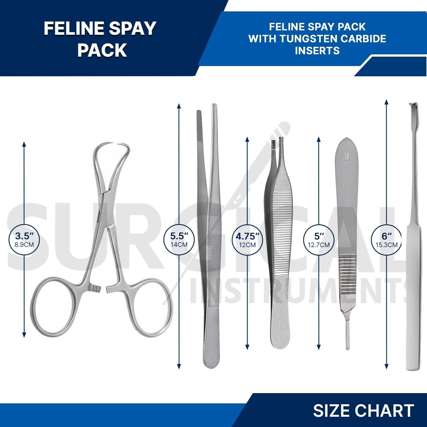 24 Pcs Feline Spay Pack Set Kit Economy Stainless Steel Surgical Veterinary Inst
