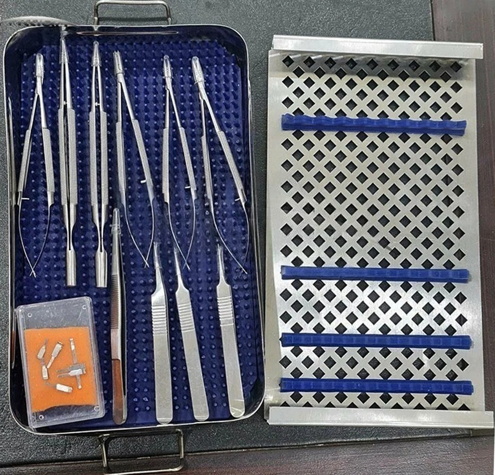 Hand surgery basic set of micro surgical instruments with-case