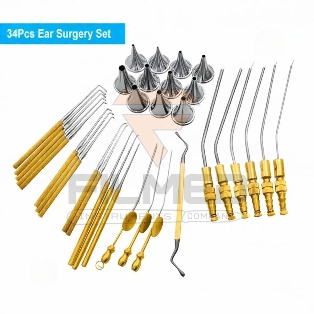 34-Piece Otology Surgical Instrument Set – ENT Ear Surgery Kit