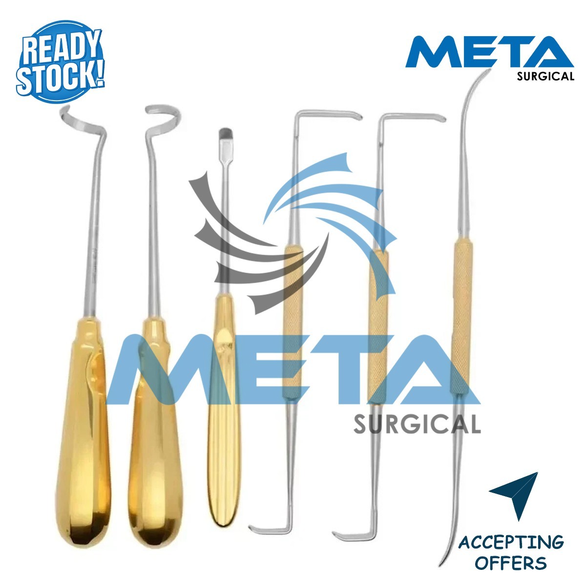 Rhinoplasty Costal Cartilage Surgical Instruments Orthopedic Set of 6 pcs