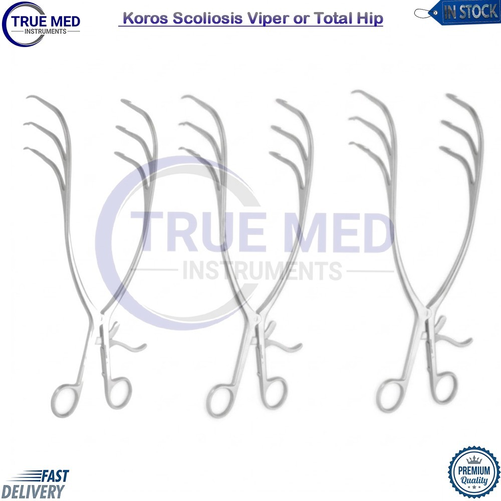 3Pcs Koros Scoliosis Viper or Total Hip Retractor 3×3 Orthopedic & Spine Surgery