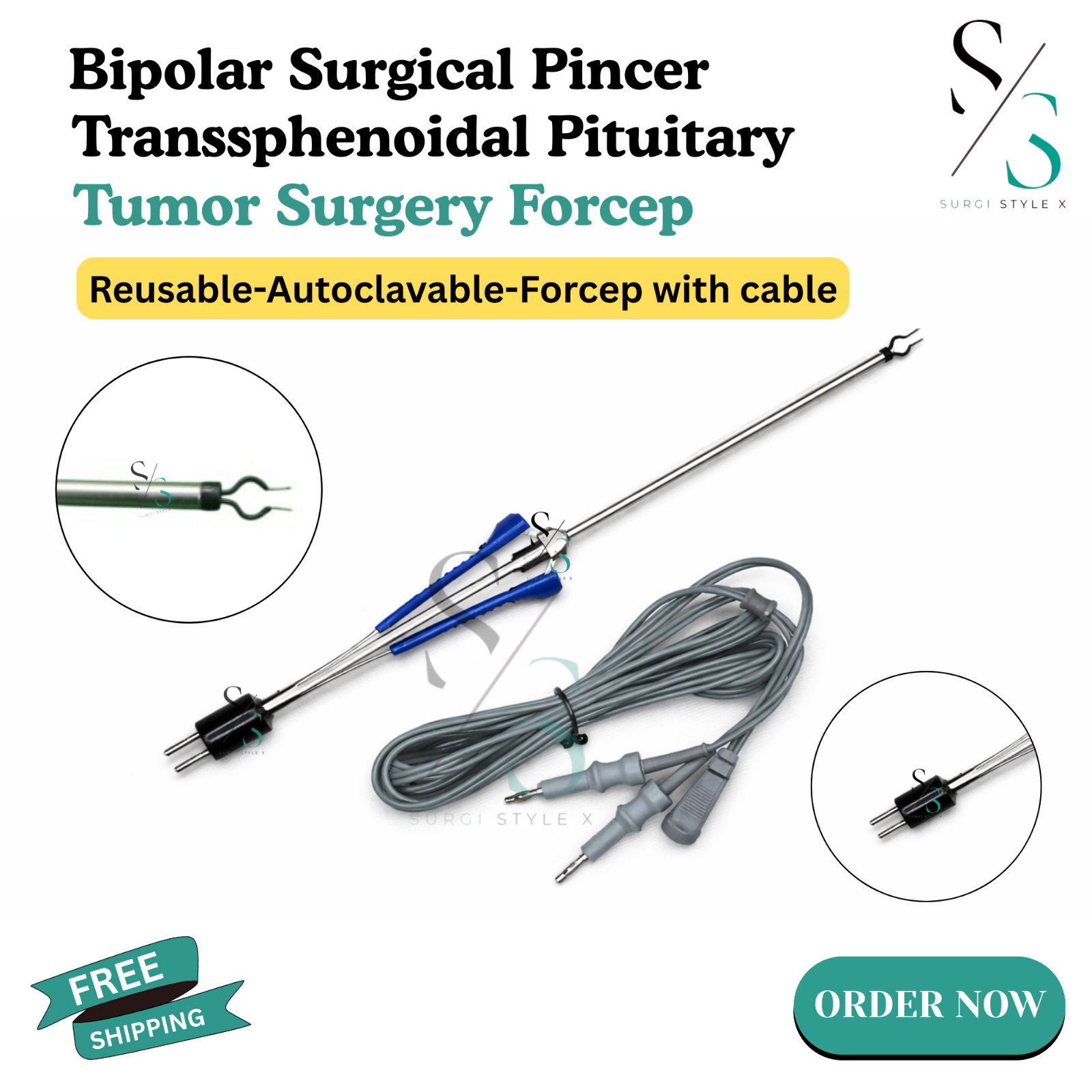 Bipolar Surgical Pincer Transsphenoidal Pituitary Tumor Removal Surgery Reusable