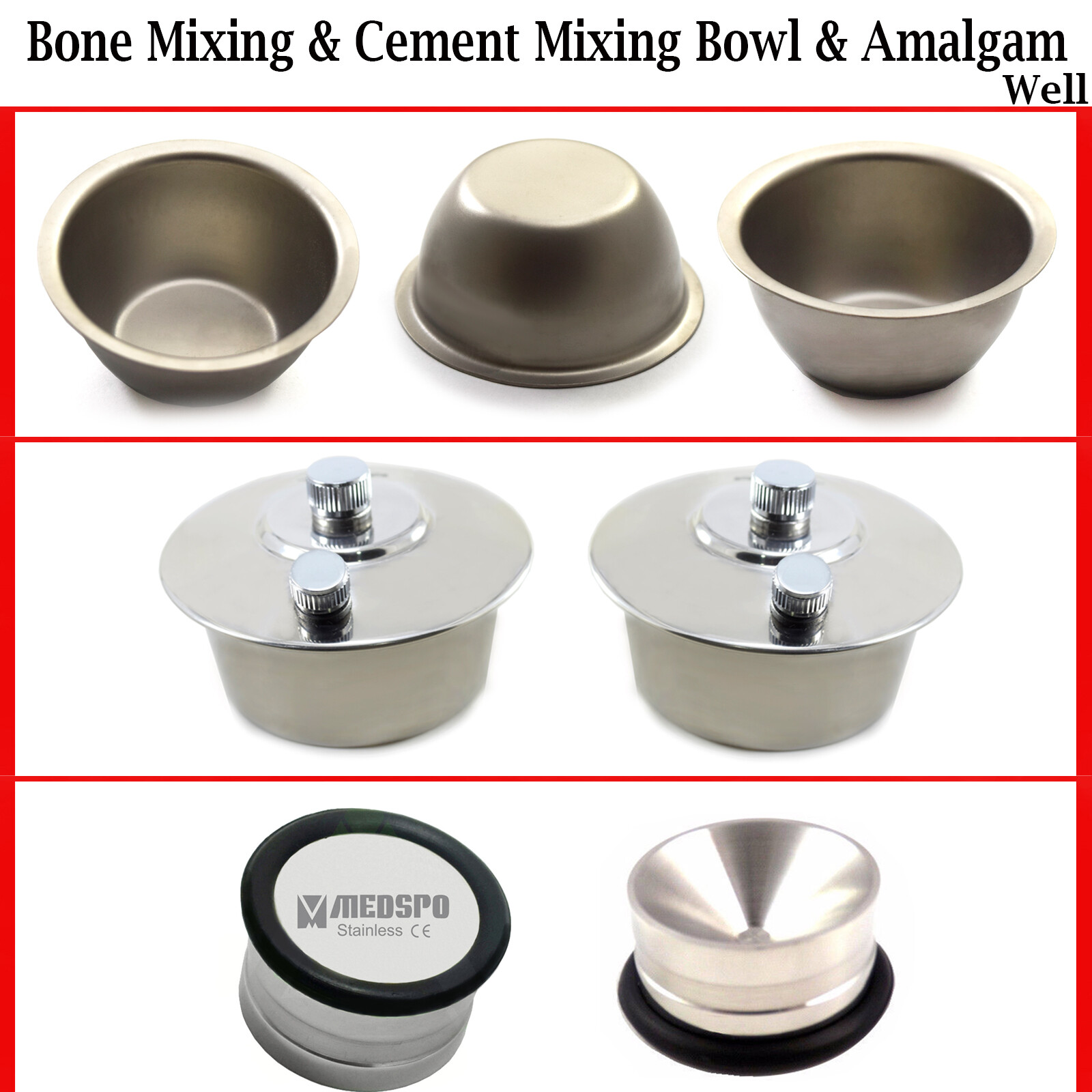 Amalgam Well Pot Non Slip Surgical Mixing Bowl Implant & Alcohol Bunsen Burner