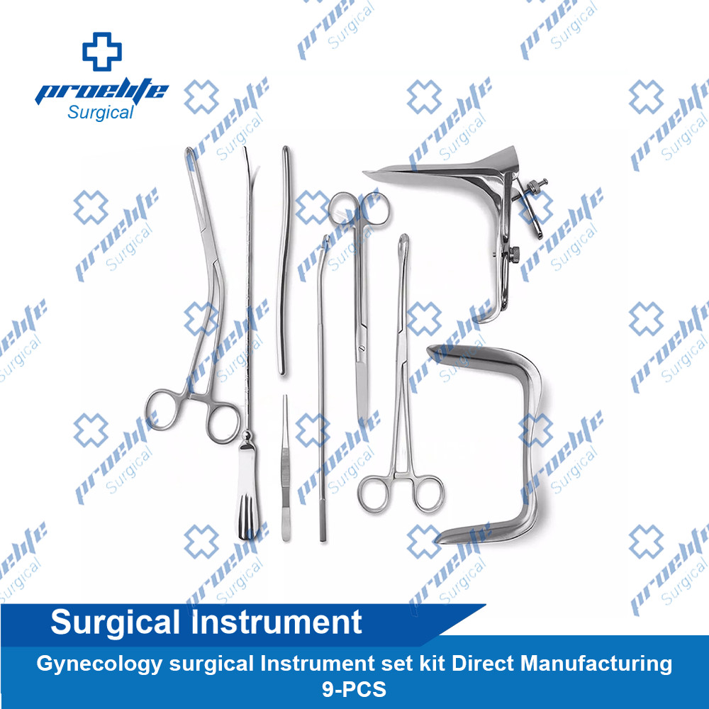 Gynecology surgical Instrument set kit Direct Manufacturing 9-PCS