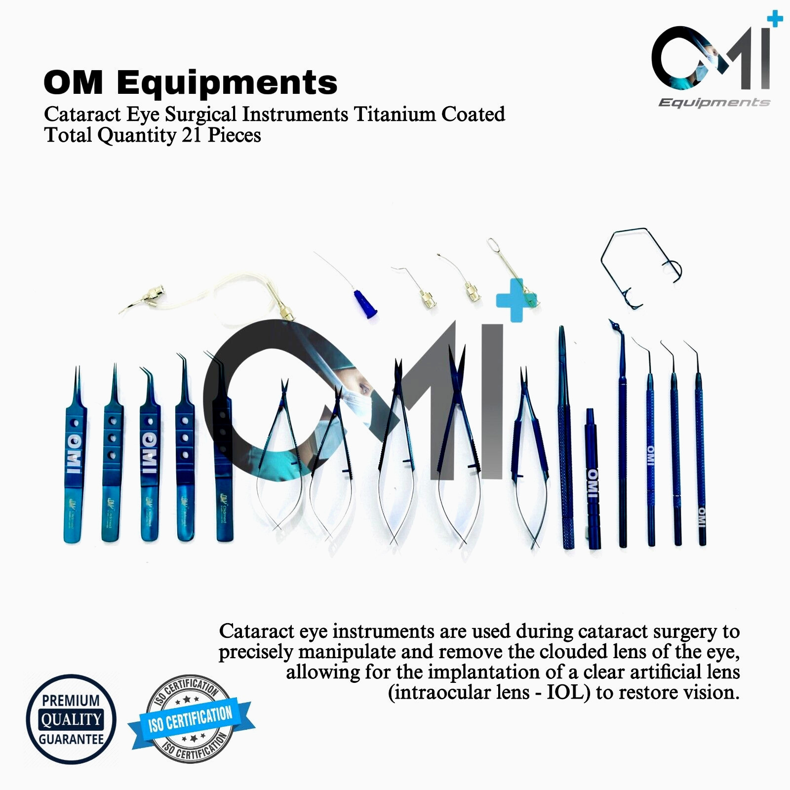 21pcs Ophthalmic Cataract Eye Micro Surgery Surgical Instruments Set