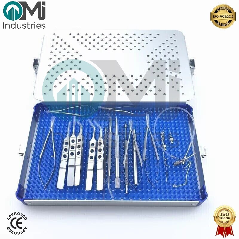 Ophthalmic Cataract Eye Micro Surgery Instruments with sterilization case box 21