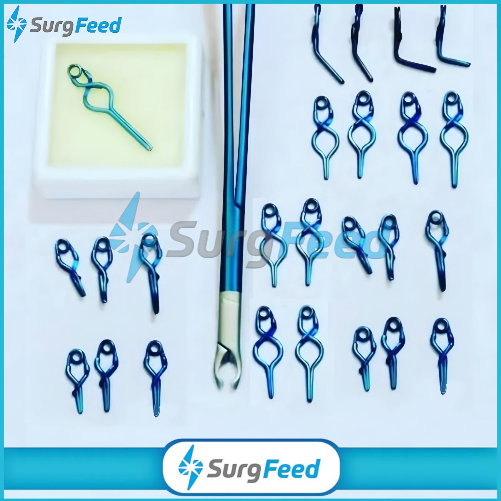 YASARGIL Aneurysm Clips with Applicator Neurosurgery 25 PCs Titanium Clips