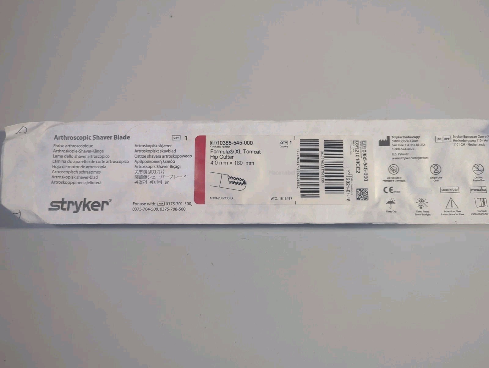 Stryker Arthroscopic Shaver Blade, # 0385-545-000