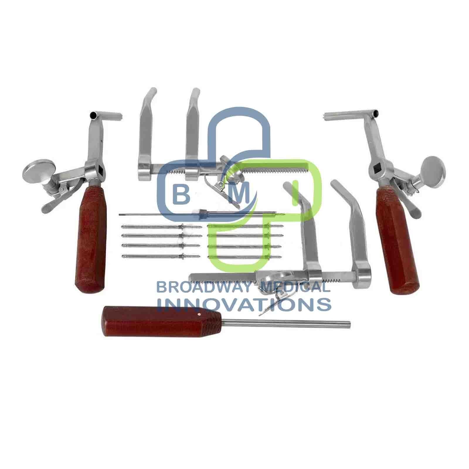 Caspar Cervical Distractor Set Right & Left With Screw Driver Spine Instrument