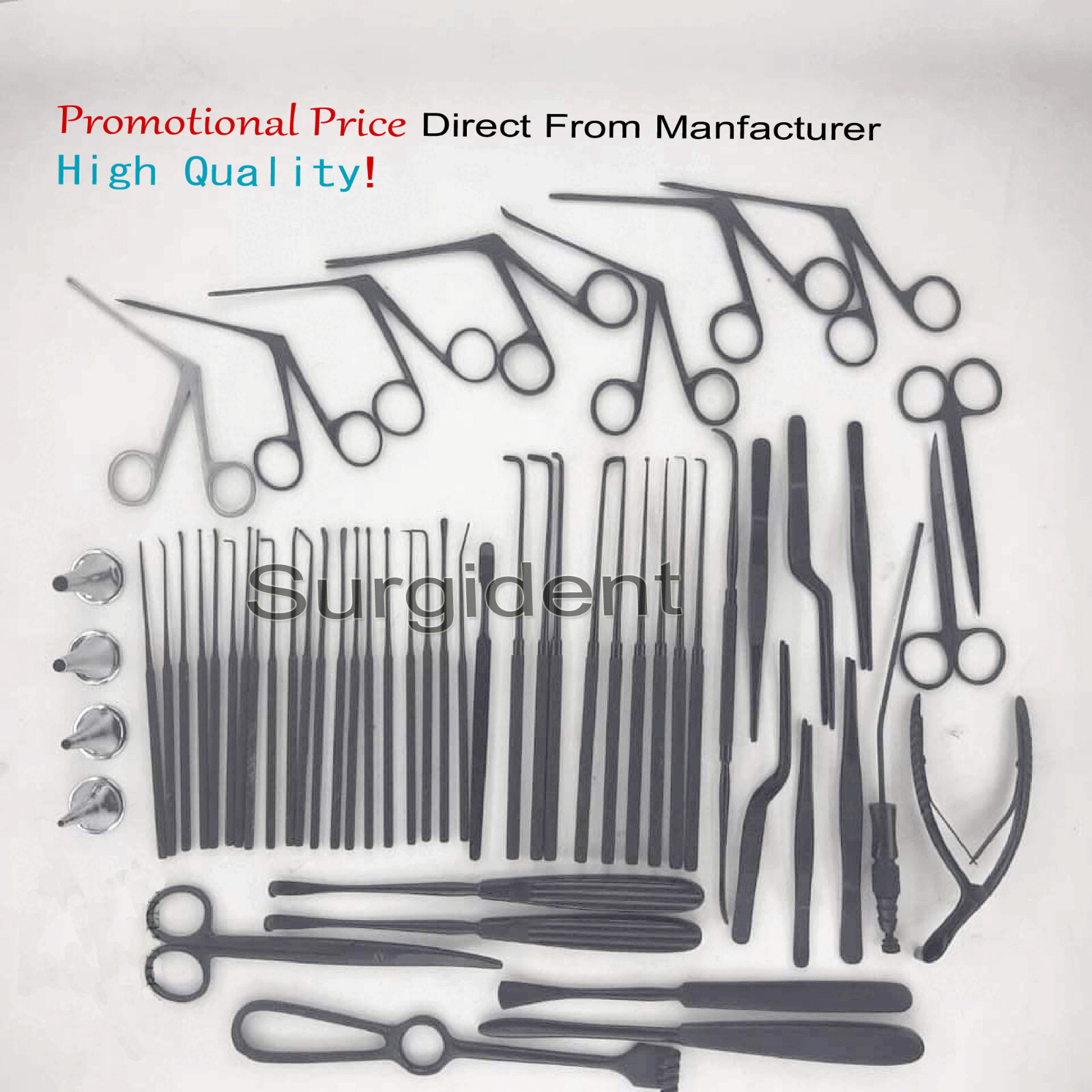 TYMPANOPLASTY INSTRUMENT SET, MICRO EAR SURGERY KIT ENT INSTRUMENT Tools Black