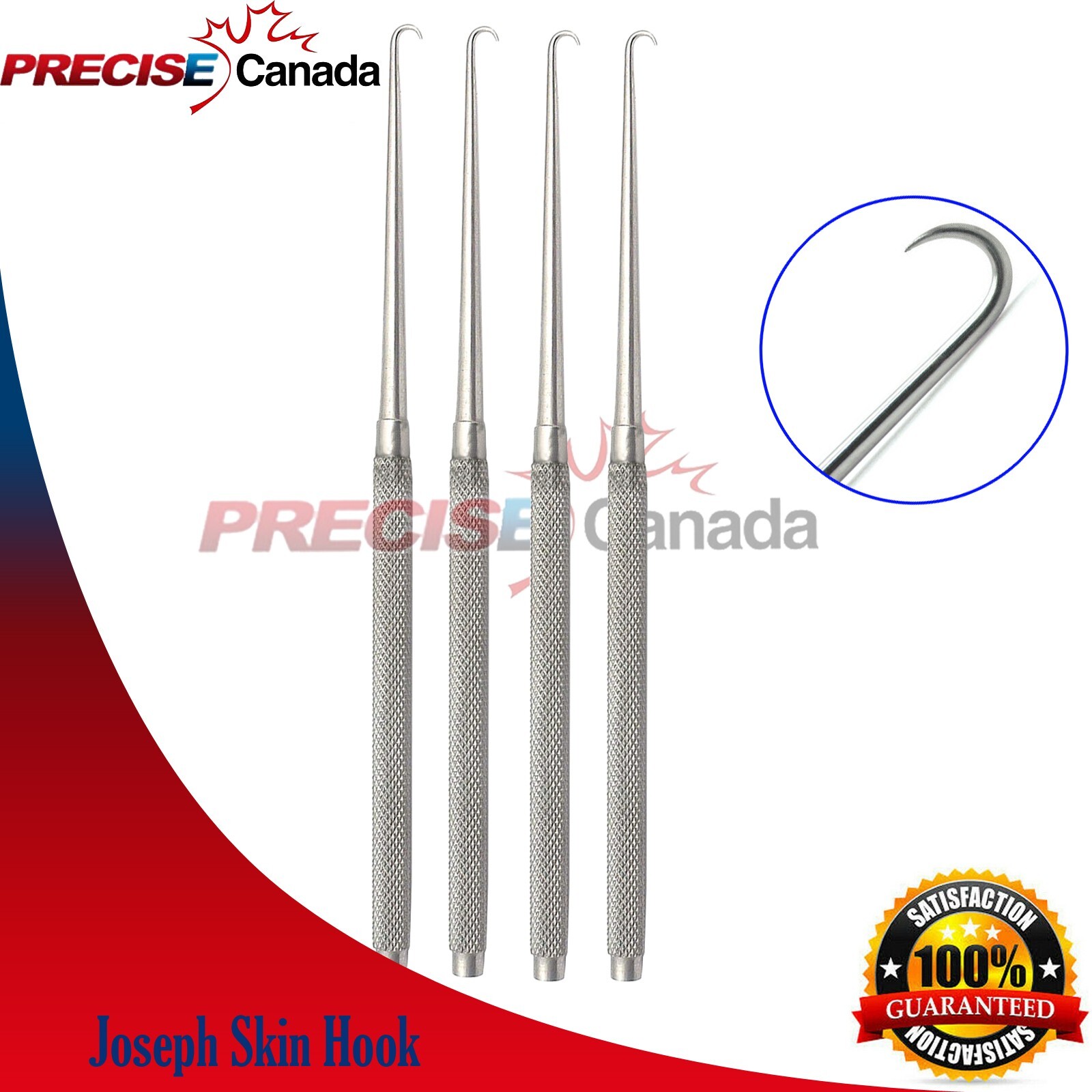 Set Of 5 Joseph Skin Hook Single Prong Dermal Surgical Instruments