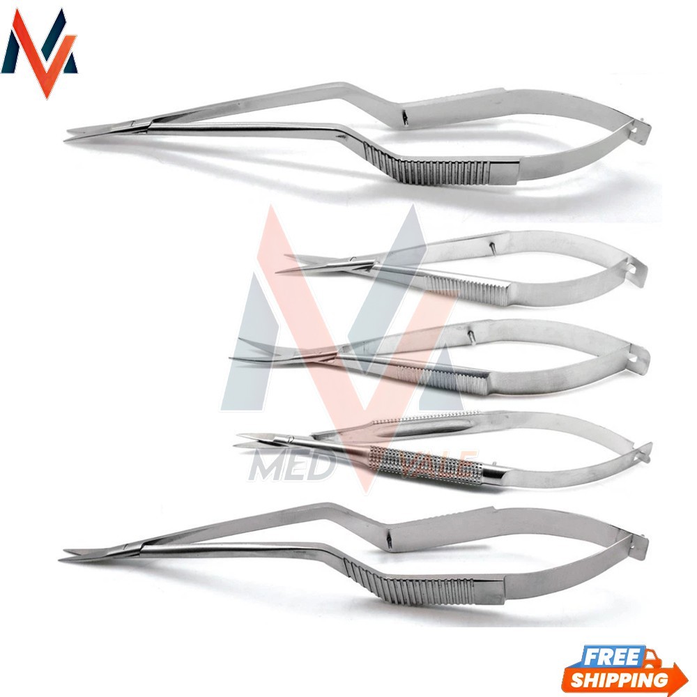 Eye Ophthalmic Castroviejo Yasargil Scissors Micro Surgical Instruments Set of 5