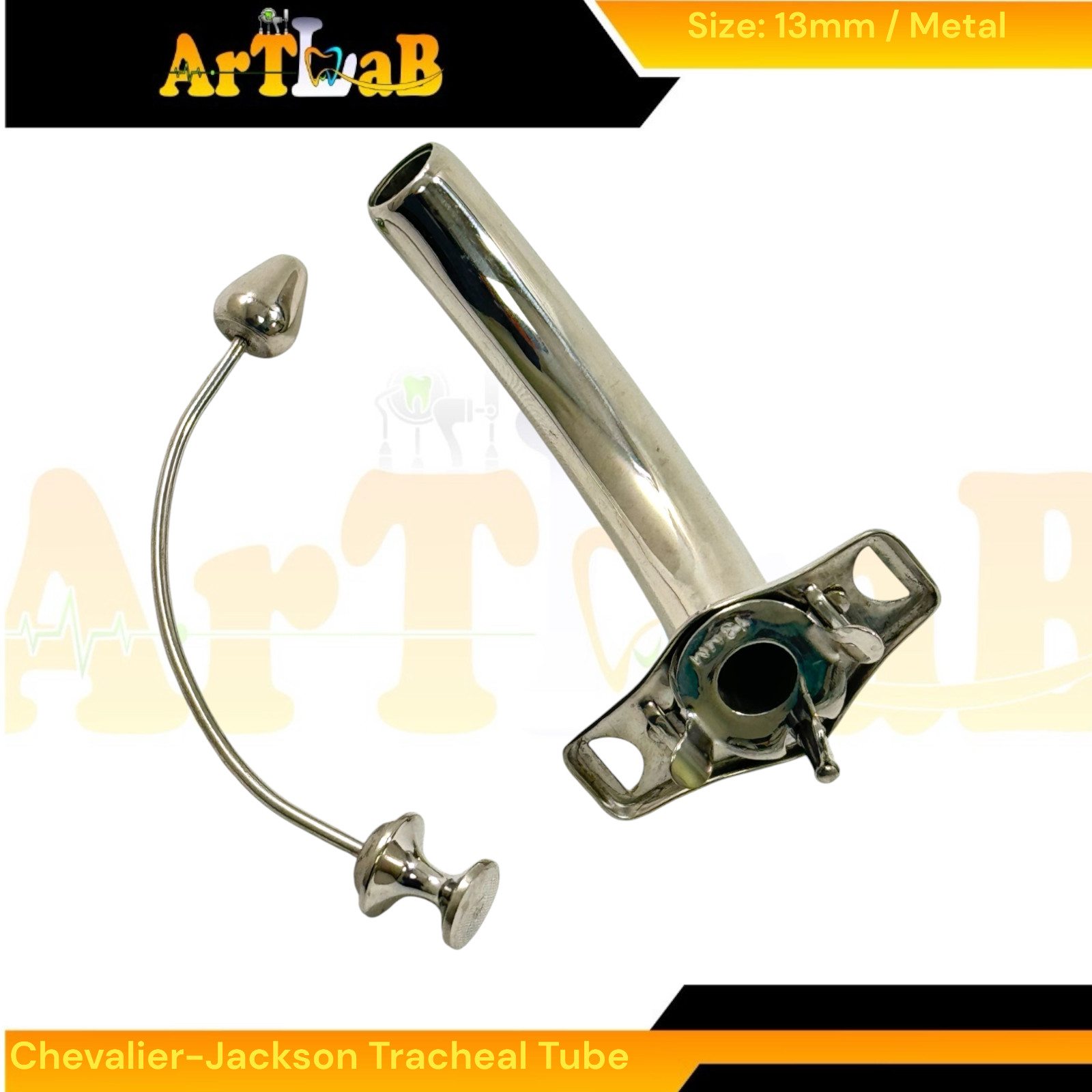 13mm Chevalier Jackson Tracheal Tube + Obturator – Tracheotomy ENT Instruments