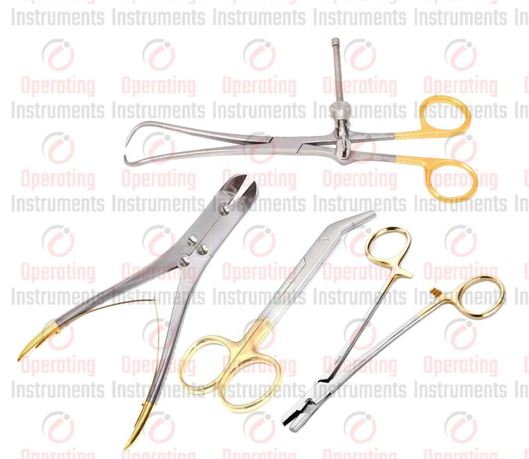TC Pin Wire Cutter & Bone Reduction Forceps Set of 4 PCs Orthopedic Instruments