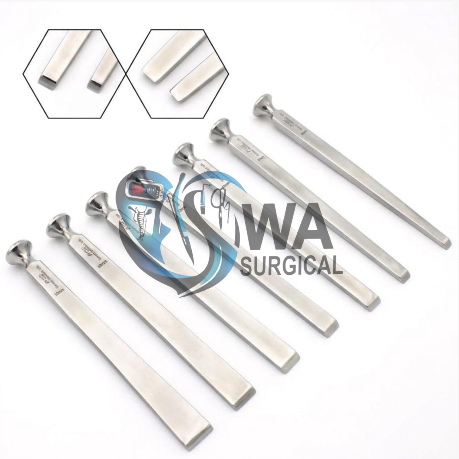 7 PCS US Army Pattern Chisel Set 6.5″ German Surgical Instruments Orthopedics,