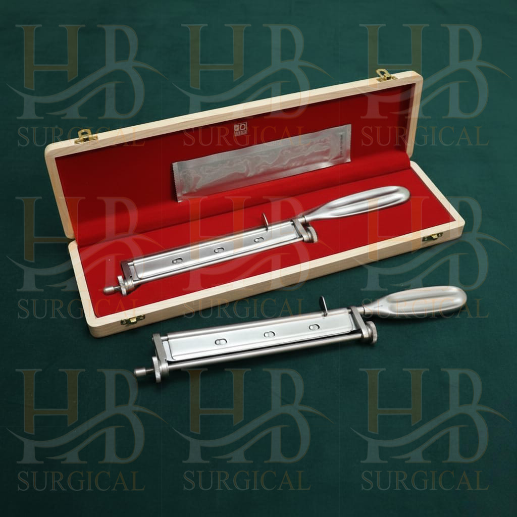 Skin Graft Knife Handle with 5 Dermatome Skin Blades and Wooden Box High Quality