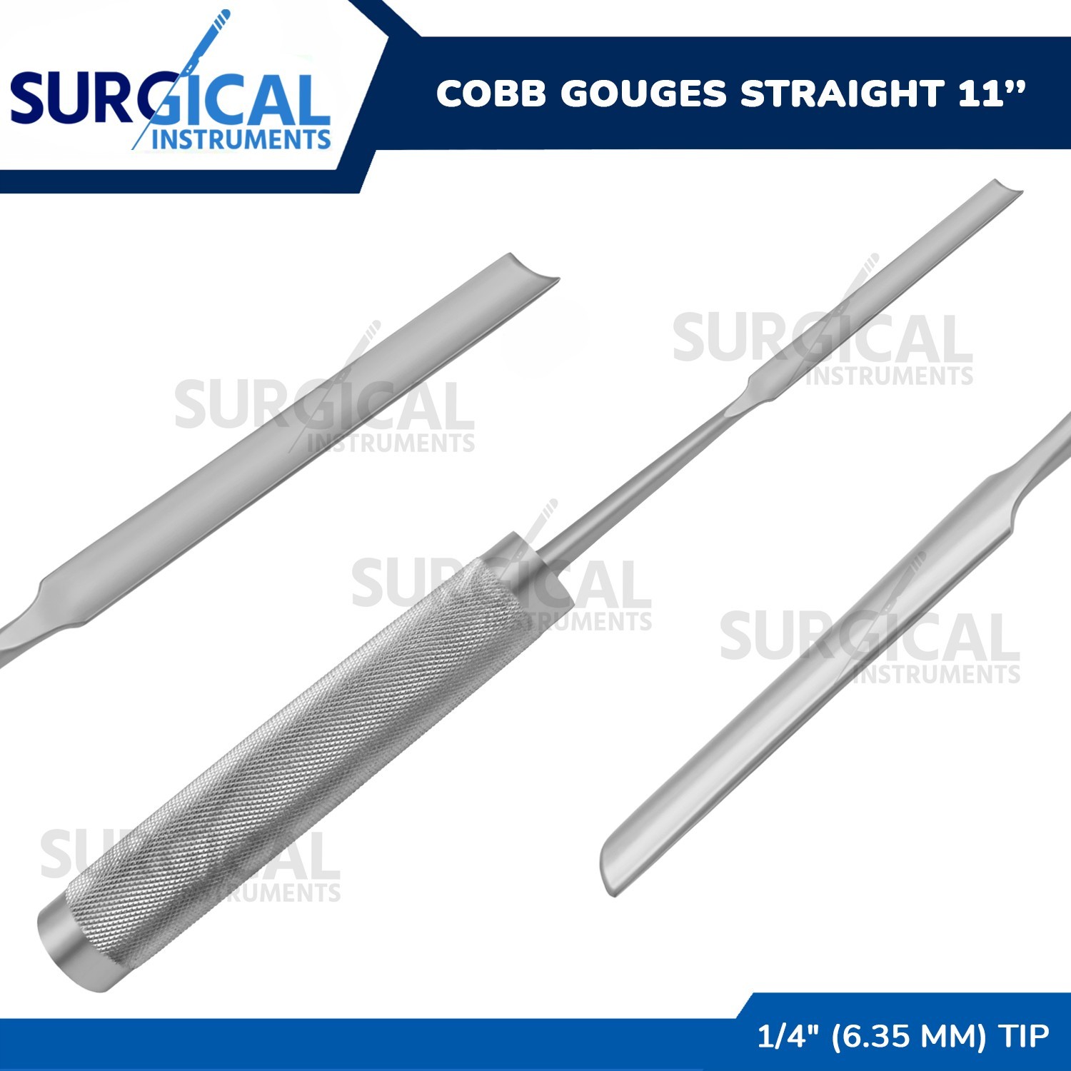 Cobb Gouges 11″ Straight with 1/4″ (6.35 mm) Tip width Orthopedic German Grade