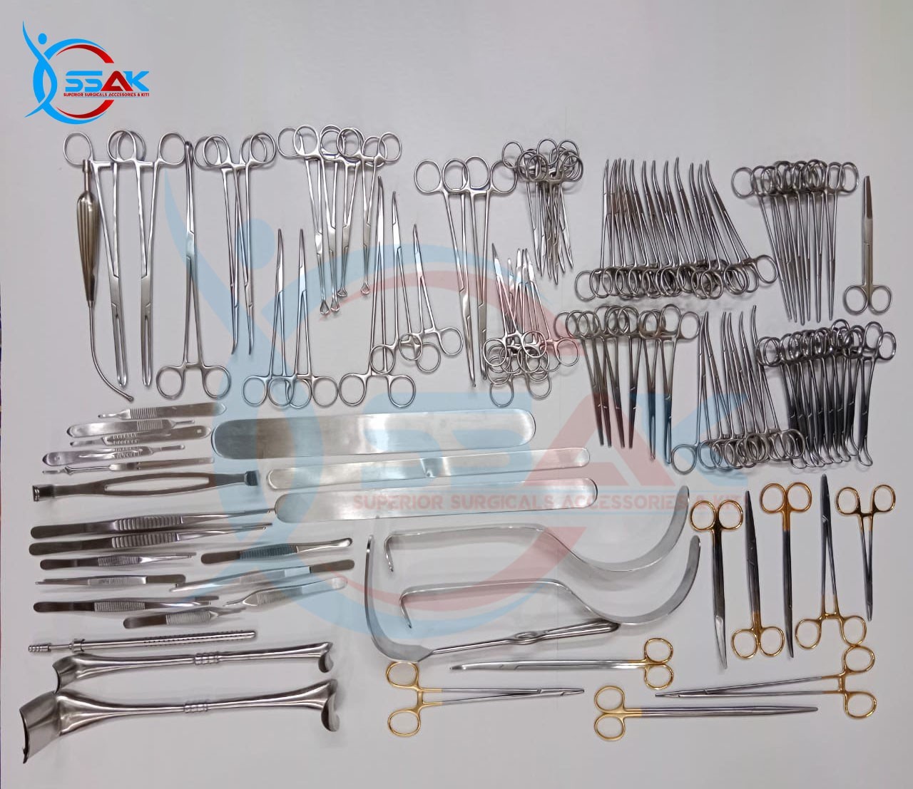 Basic Laparotomy 104 PCs Set General Surgery Instruments Best Quality