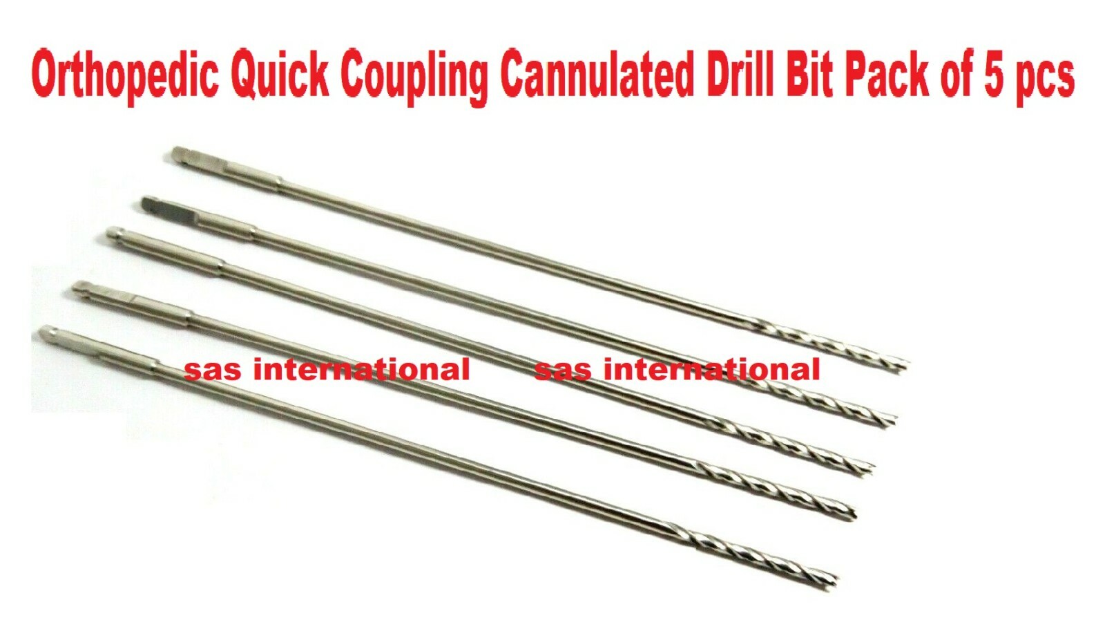 Orthopedic Quick Coupling Cannulated Drill Bit Pack of 5 pcs surgical veterinary
