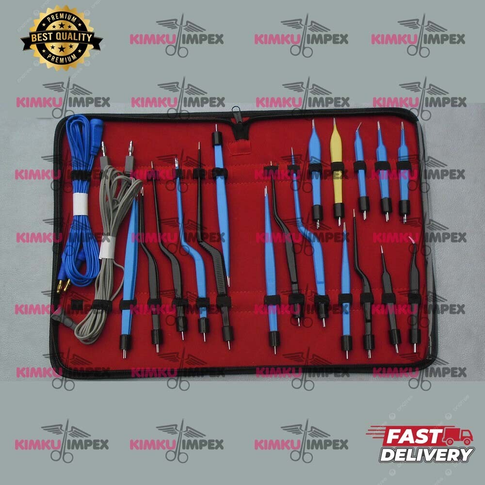 Bipolar Bayonet Forceps Electro surgical Instruments Set New
