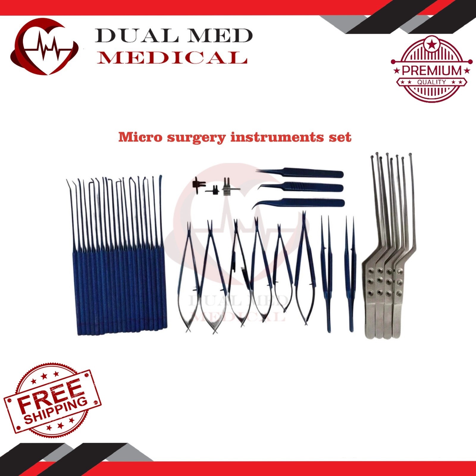 Micro surgery instruments set Neuro Surgical Titanium coated Instruments