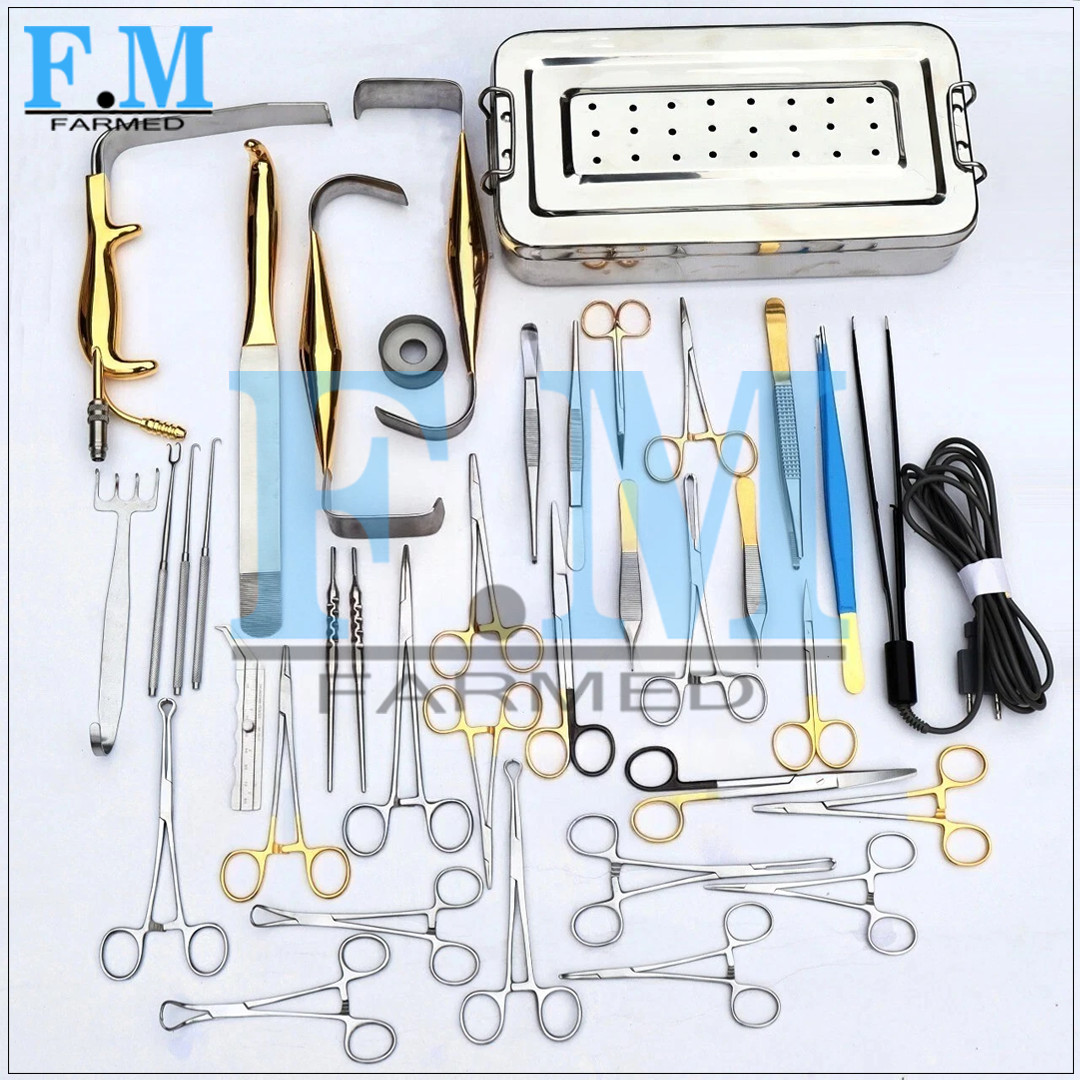 Tebbetts Breast Surgery Instruments Set of 38 PCs, Breast Augmentation Set