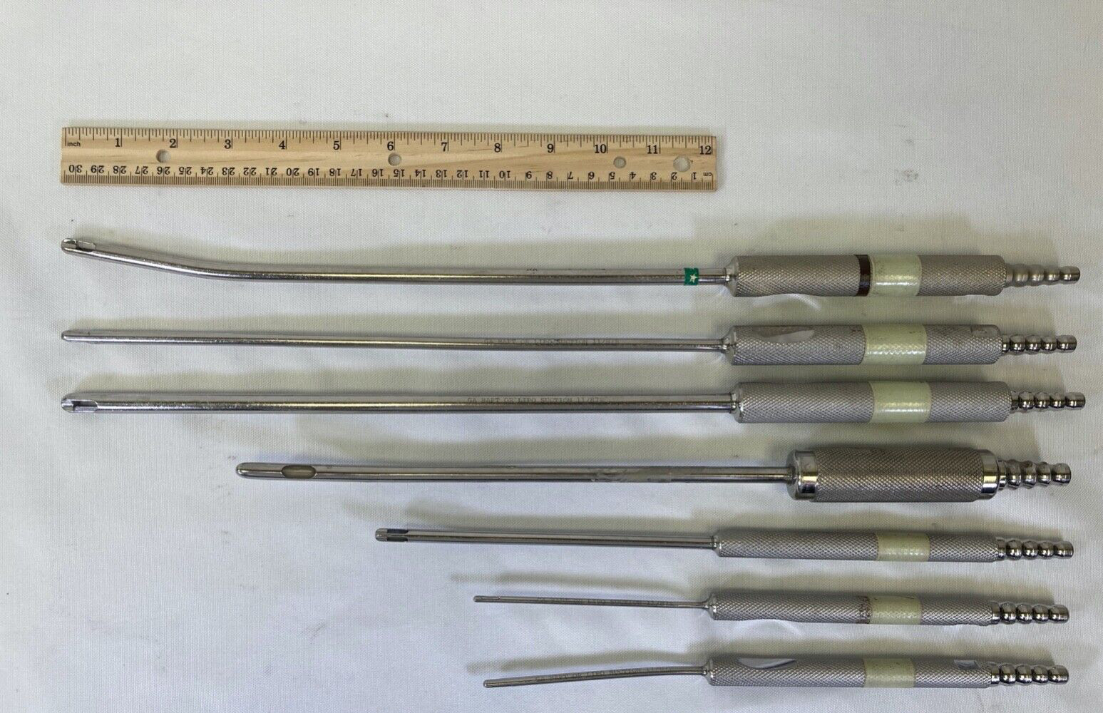 7 Piece Padget Liposuction Cannula Set w/ Sterilization Tray Toomey Ends