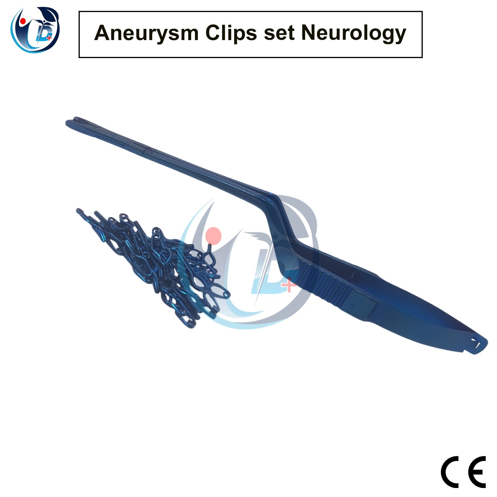 40 ANEURYSM TITANIUM CLIPS+3MICROSCISSORS SET+ROTATING CLIP APPLICATOR