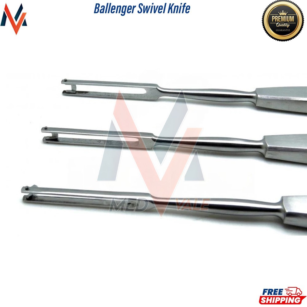 Set of 3 Ballenger Swivel Knife, 7.75 Straight Surgical instruments