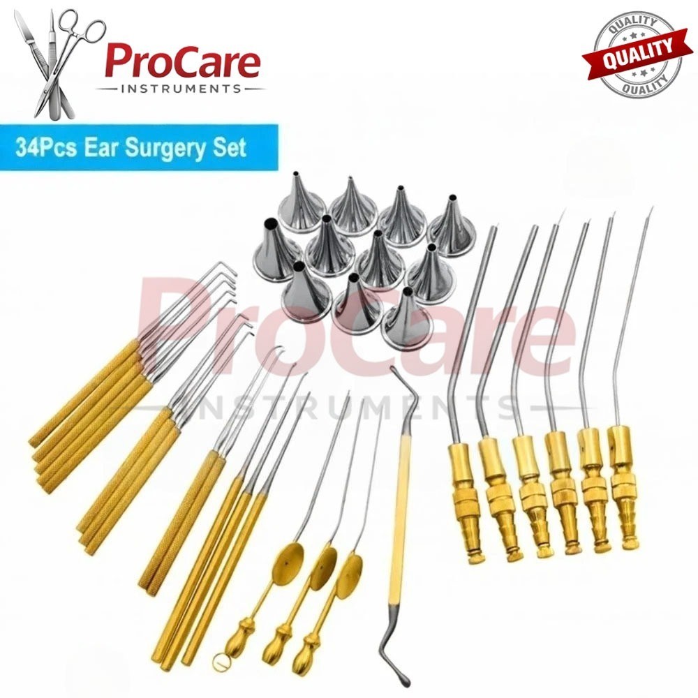 34-Piece Otology Surgical Instrument Set – ENT Ear Surgery Kit