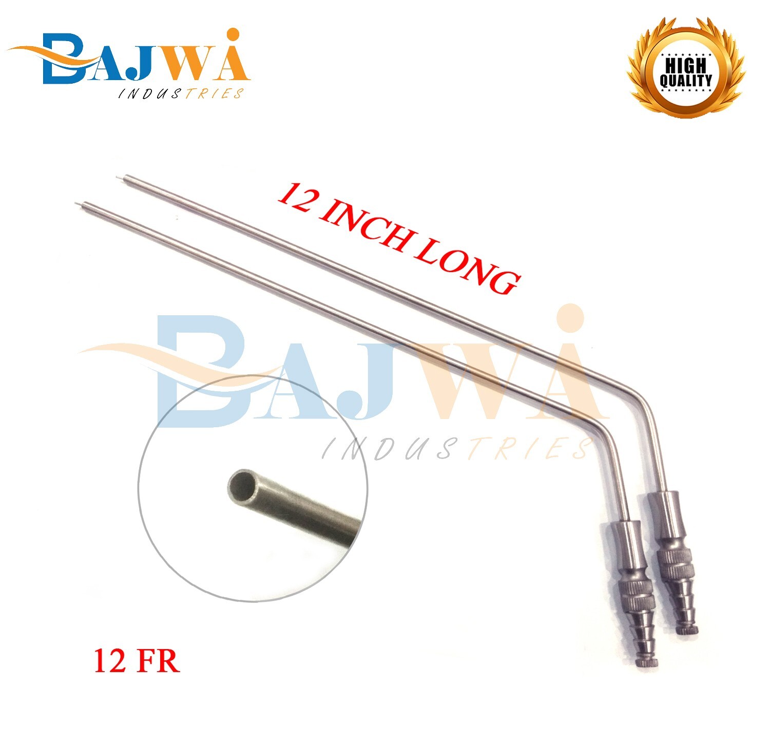 FRAZIERS SUCTION TUBE 12FR INSTRUMENTS 12INCH LONG HIGH QUALITY 2PCS
