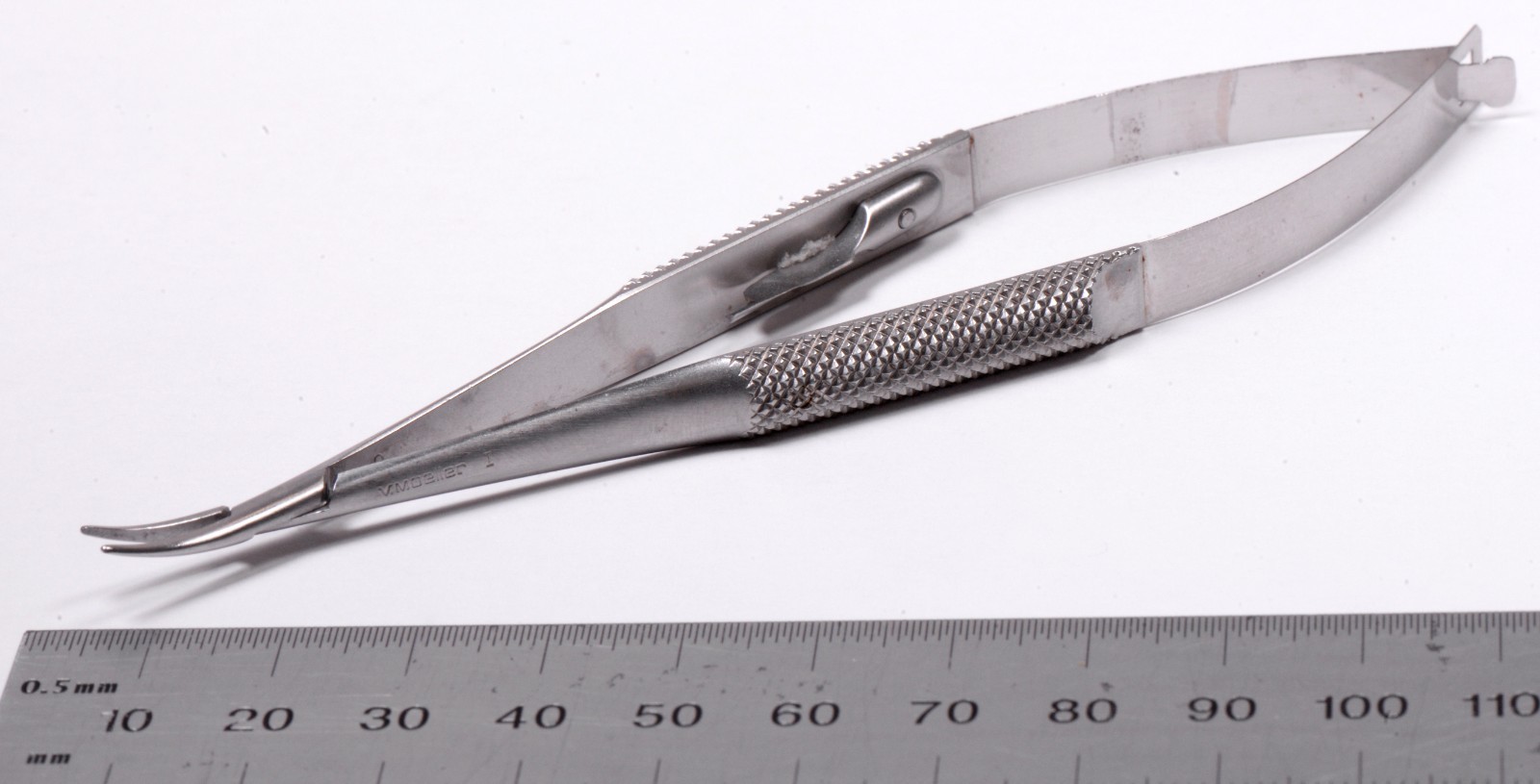 V. Mueller OP7418 Barraquer Eye Needle Holder 5¼” Curved Stainless Steel Germany