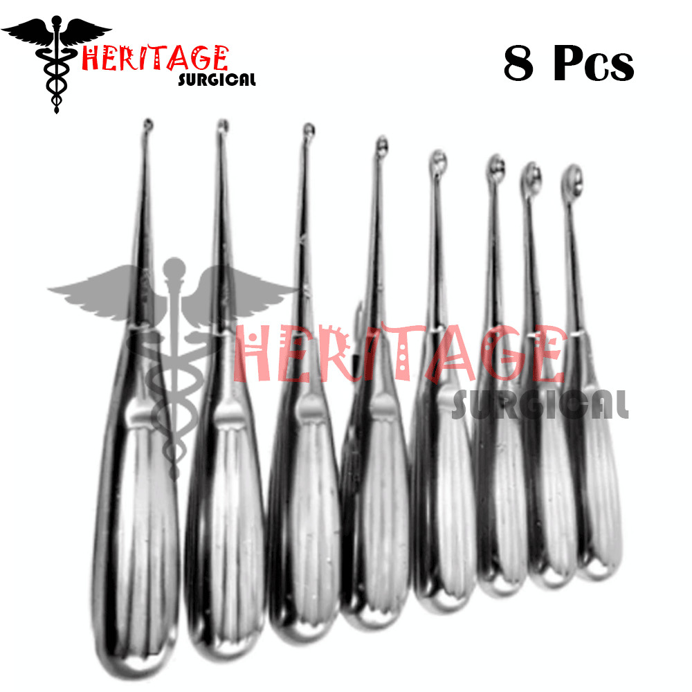 Volkmann Bone Curettes Set of 8 Pcs Orthopedic Surgical Instruments
