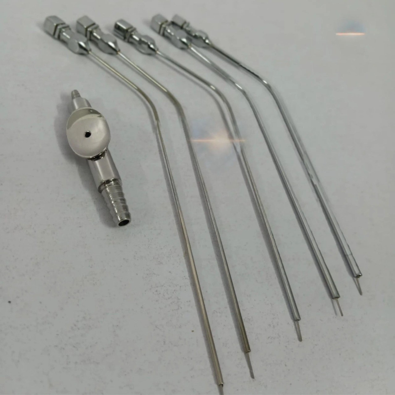 ENT Ear Suction Tip Set 12/14/16/18/20G Surgical Instrument Set of 6Pcs