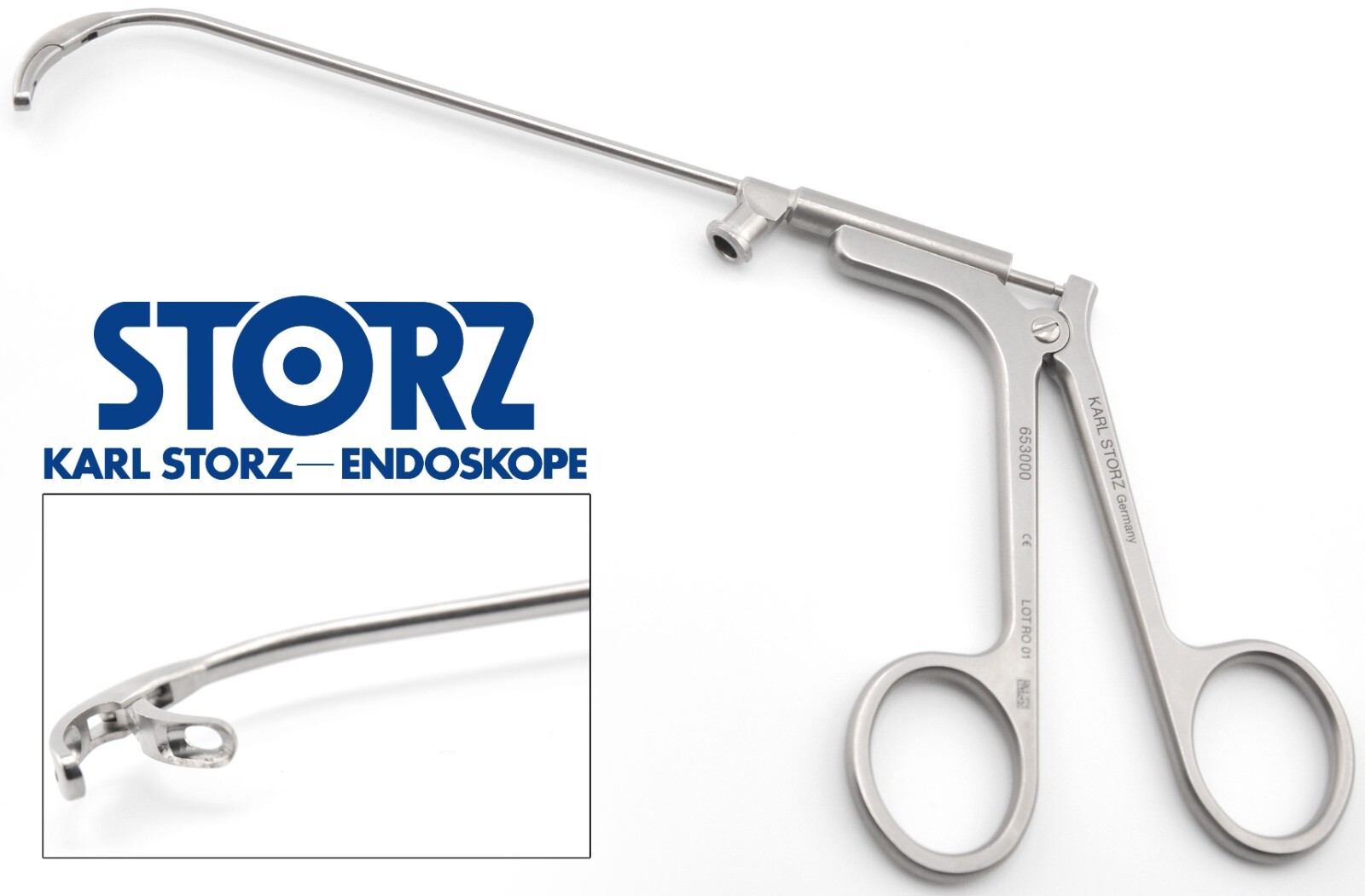 KARL STORZ 653000 HEUWIESER Antrum Grasping Forceps, Fixed Jaw Curved Down 90°