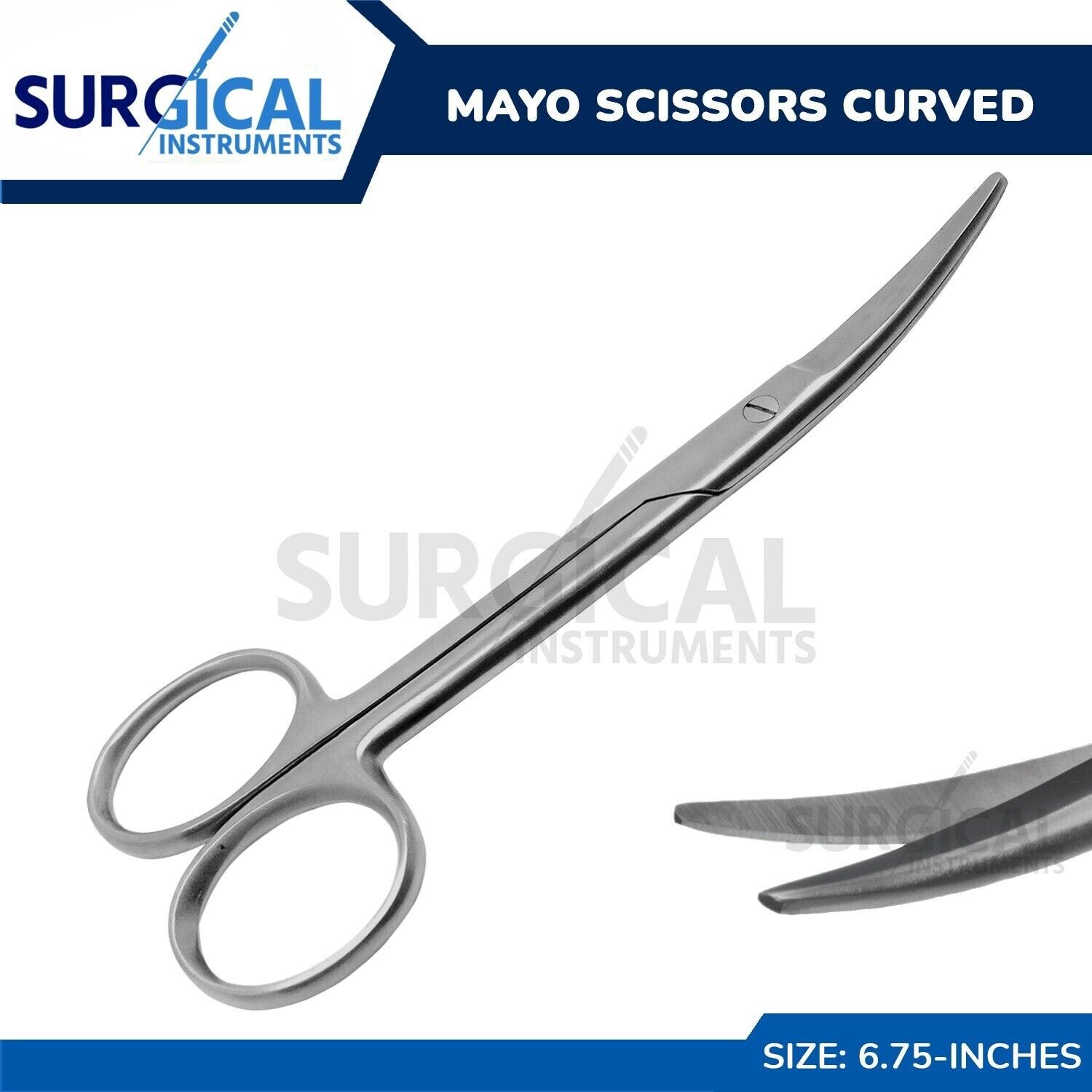 Mayo Scissor Surgical Dental Veterinary Instruments 6.75″ Curved German Grade