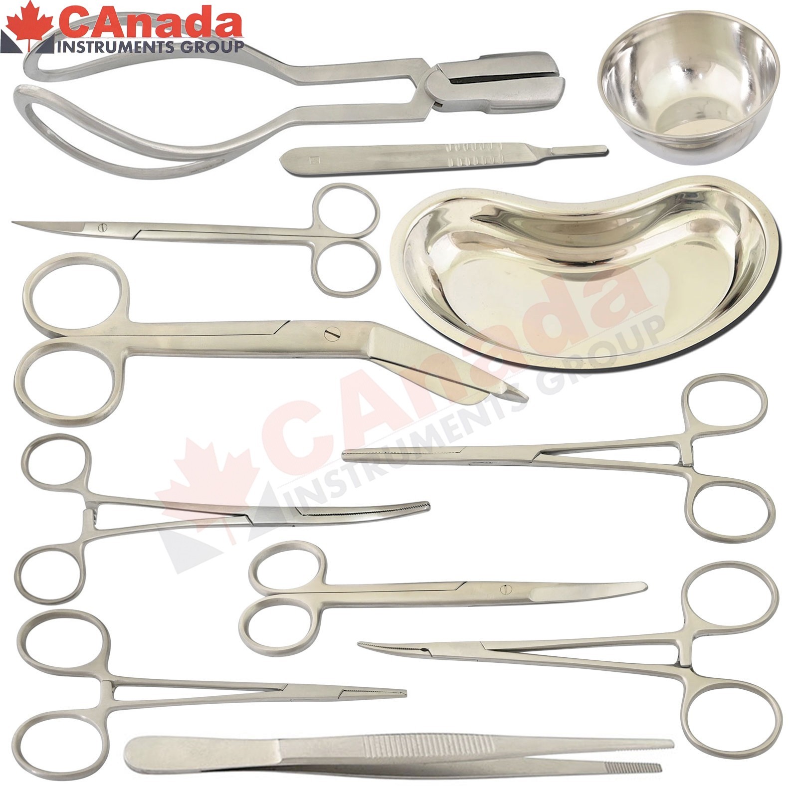 12Pcs Basic Delivery Set Obstetrics & Gynecology Surgical Instruments