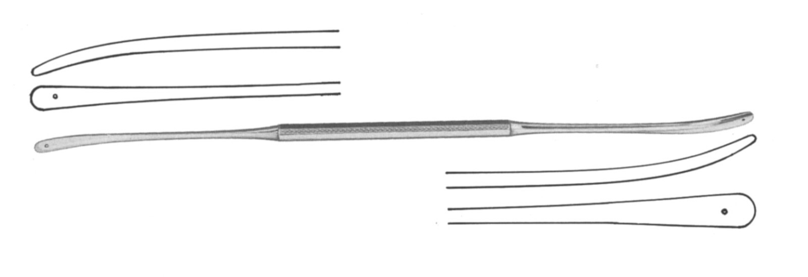 B Med Olivecrona Dura Dissector 2mm x 3mm Tips Hole Double Ended 9 1/2″
