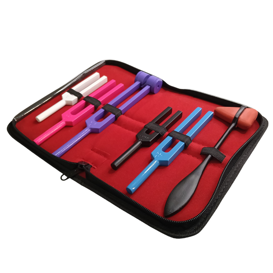 TUNING FORK SET-Tuning Fork Weight Aluminum Clinical Grade Nerve/Sensor W/Hammer