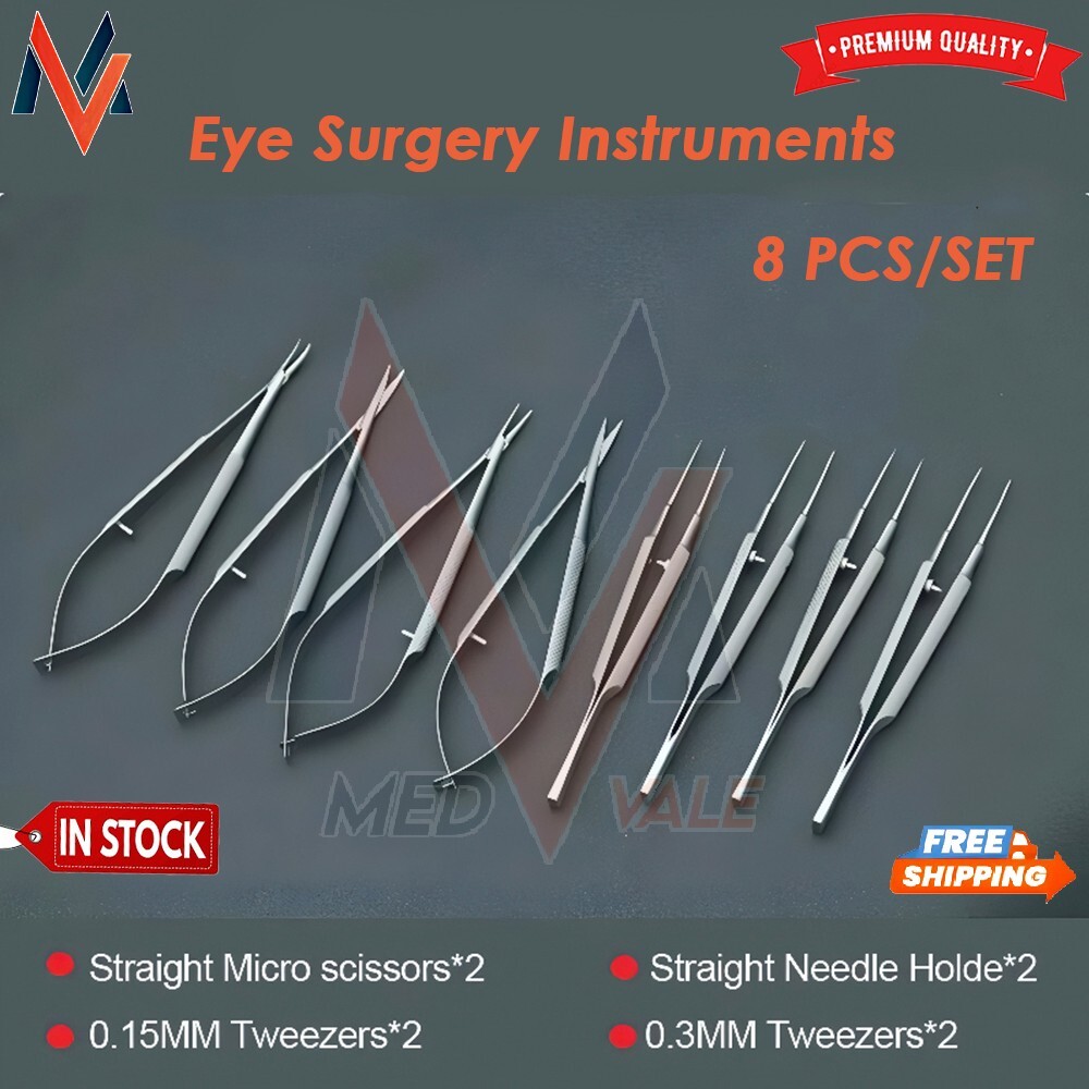 MEDVALE-0786 Ophthalmic Eye Micro Surgery Surgical Instruments Set Of 8-PCs