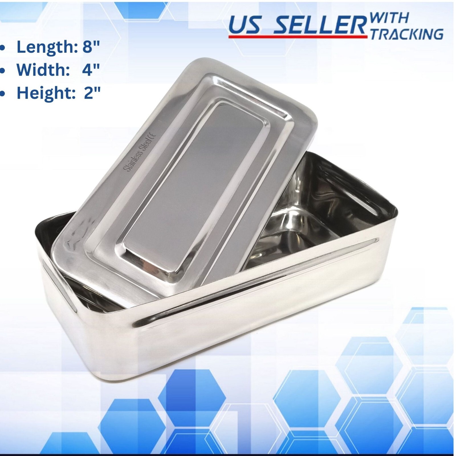 Instruments Storage Box Stainless Steel 8″x4″x2″ Surgical Dental Instruments NEW