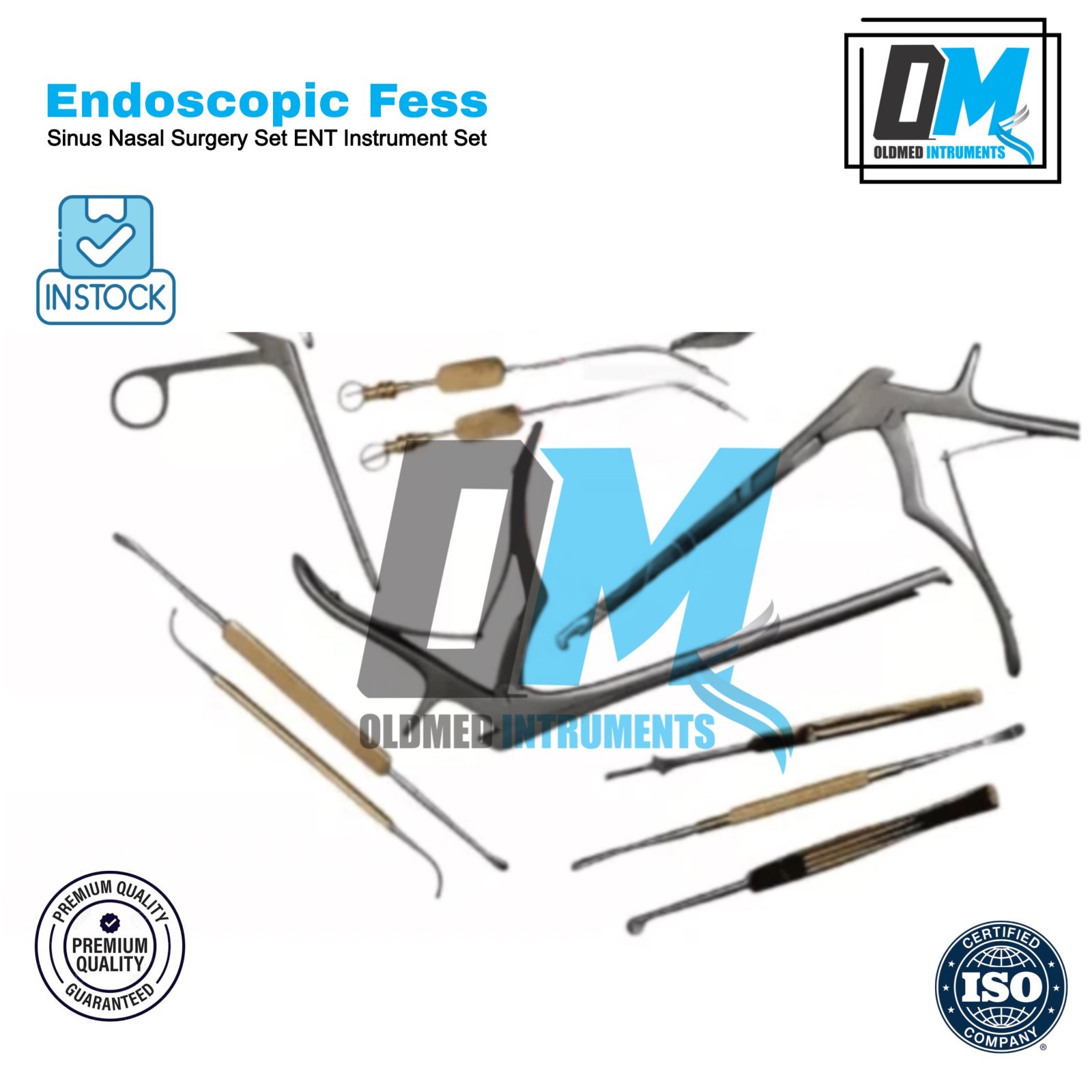 Endoscopic Fess Sinus Nasal Surgery Set ENT Instrument Set German Quality By OM