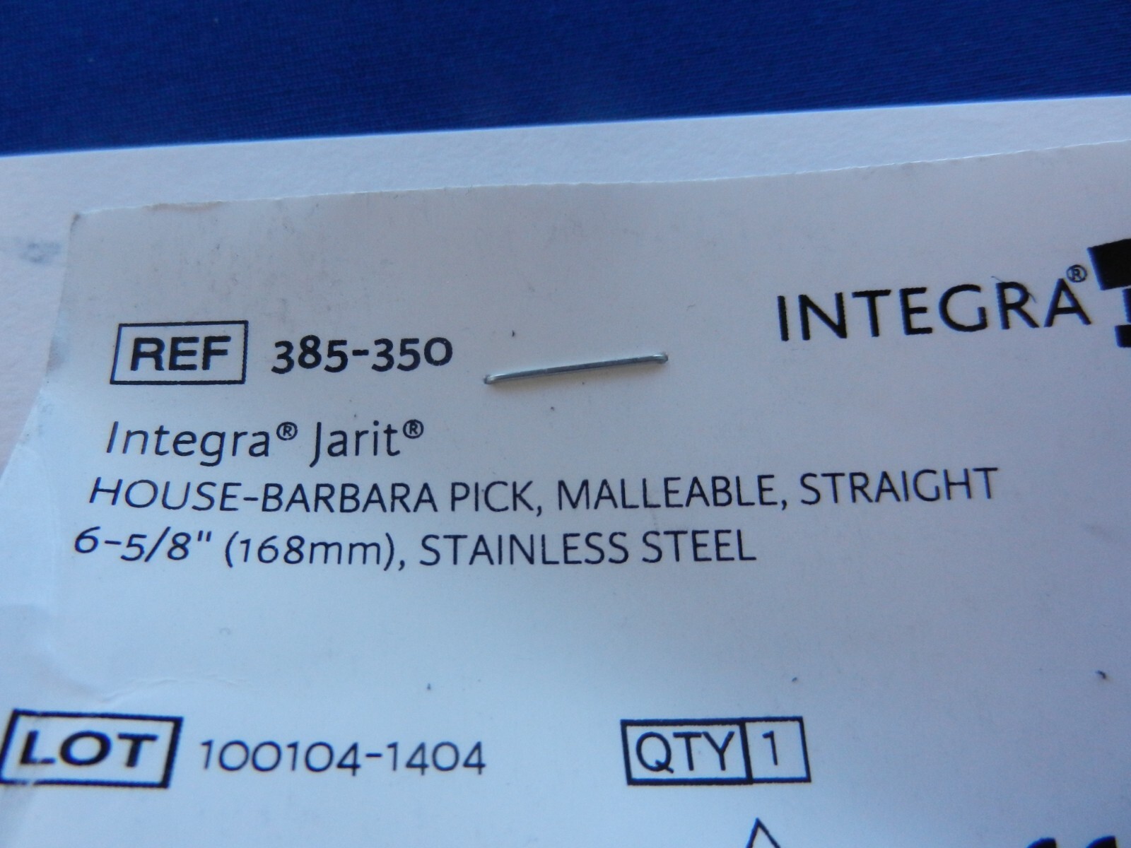 E4779 **NEW*** Jarit 385-350 House Barbara Straight Malleable Pick 16.8cm Length