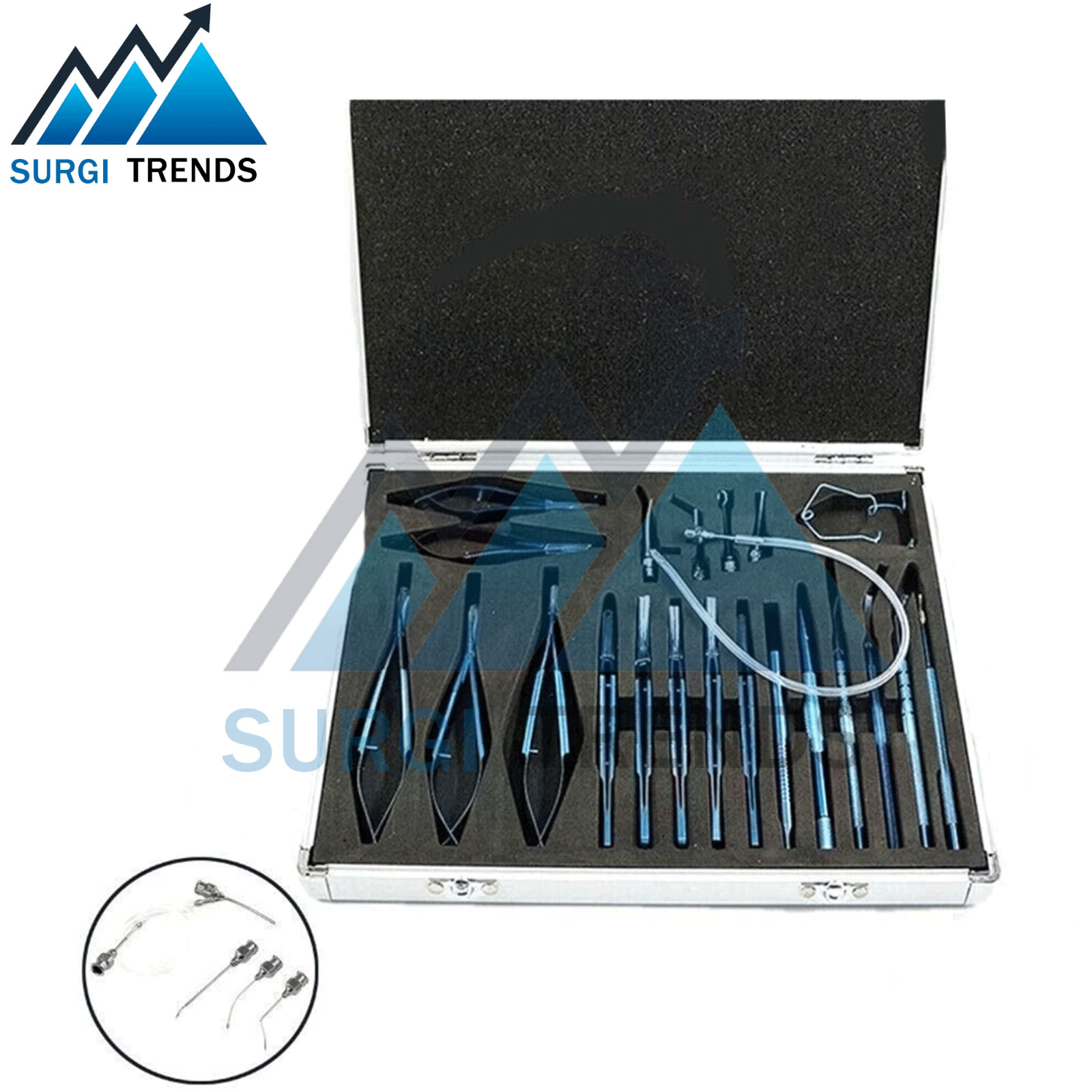 21 PCS Titanium Eye Cataract Ophthalmic Surgical Instruments Set With Case Box