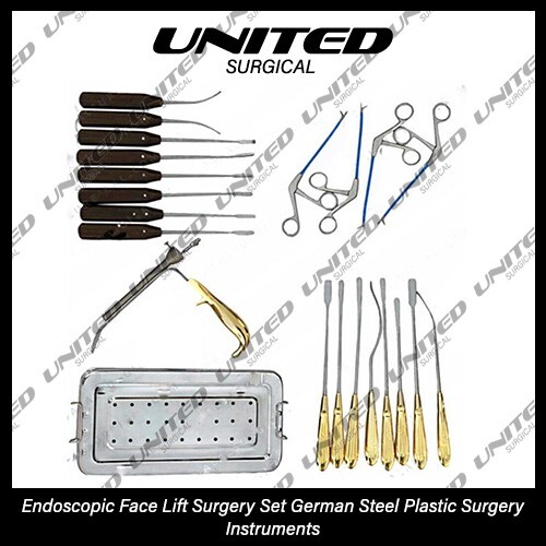 Endoscopic Face Lift Surgery Set German Steel Plastic Surgery Instruments