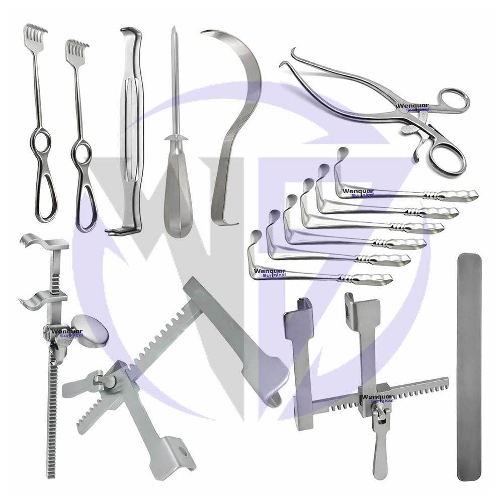 Retractor Instrument Set of 17pcs for Surgical Procedures, Retractor Set
