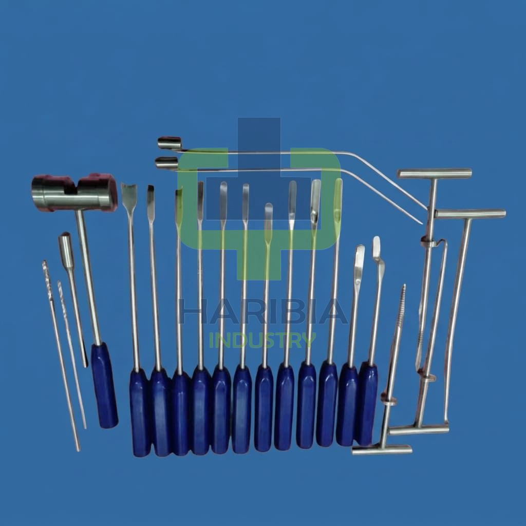 Mueller-Type Cement Removal Instruments Titanium Blue Set of 22 Pcs Orthopedic