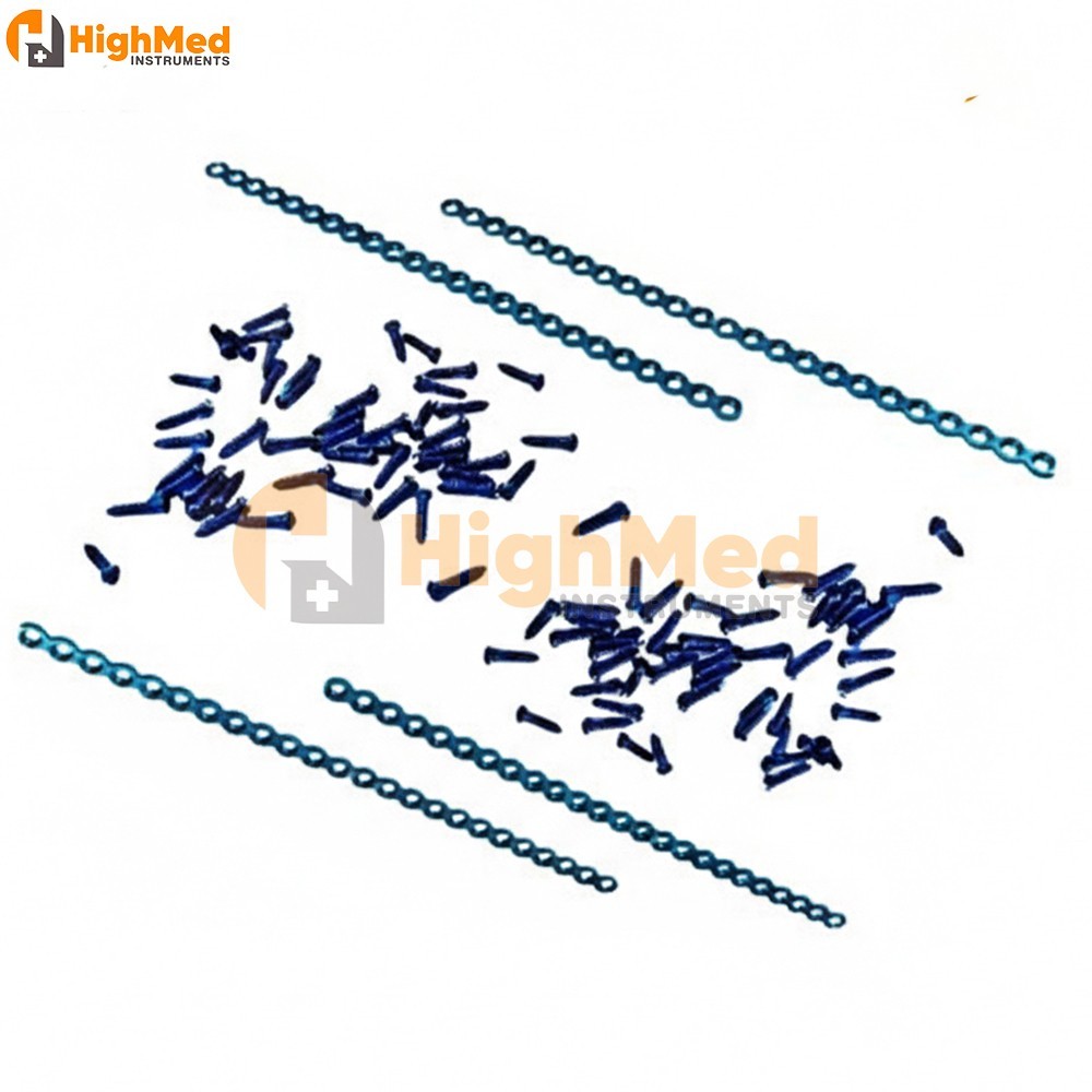 Maxillofacial Mini Stright Plate 2pcs Titanium With 30 Screw 20hole 2.0mm