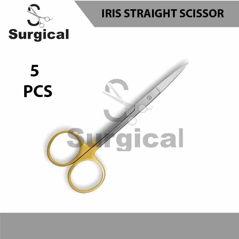 5 Pcs Premium German TC Iris Scissors 4.5″ Straight Surgical Dental Instruments
